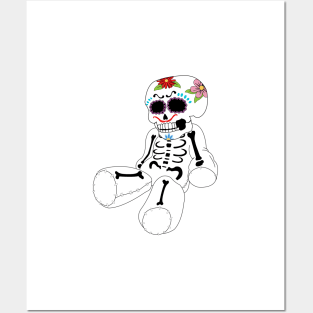 Day of the Dead Teddy Skeleton Bear Posters and Art